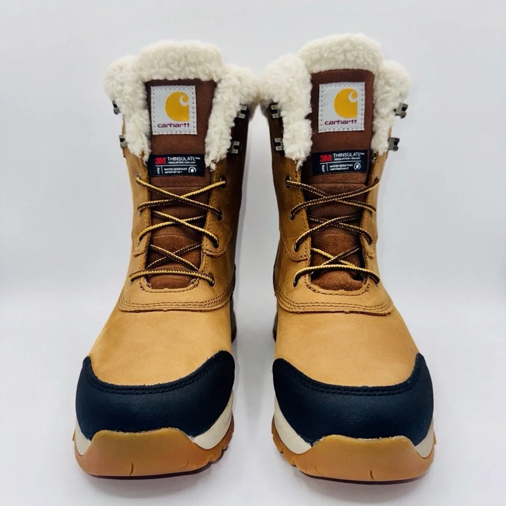Carhartt Pellston Boots Women's Size 8.5 Gold Waterproof Leather‎ Shearling